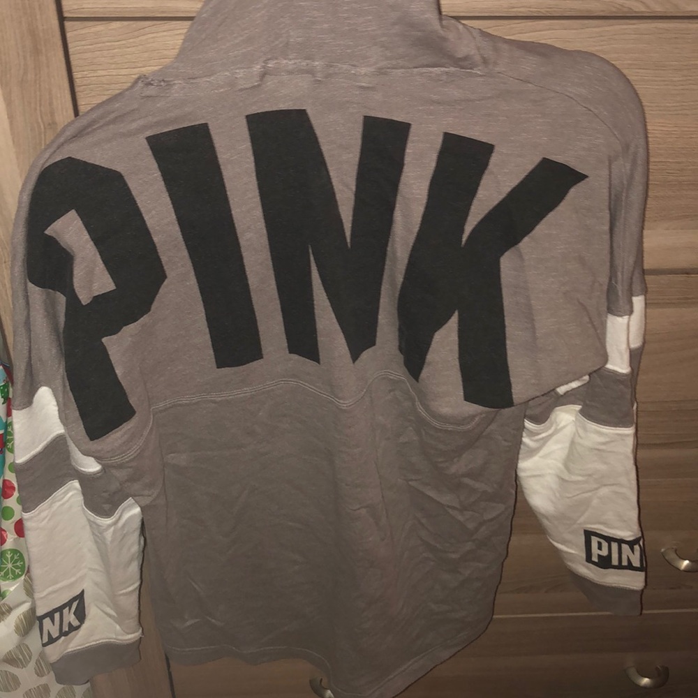 PINK grey pullover sweater - Picture 2 of 6